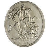 1897 Silver Crown Coin Queen Victoria LXI
