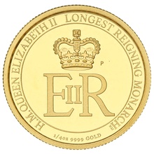 Perth Mint 2015 Longest Reigning Monarch 1/4oz Gold Proof Coin Boxed