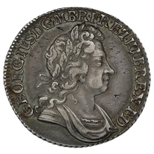 1723 Silver Shilling Coin George I