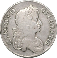 1673 Silver Crown Coin Charles II Nice Fine