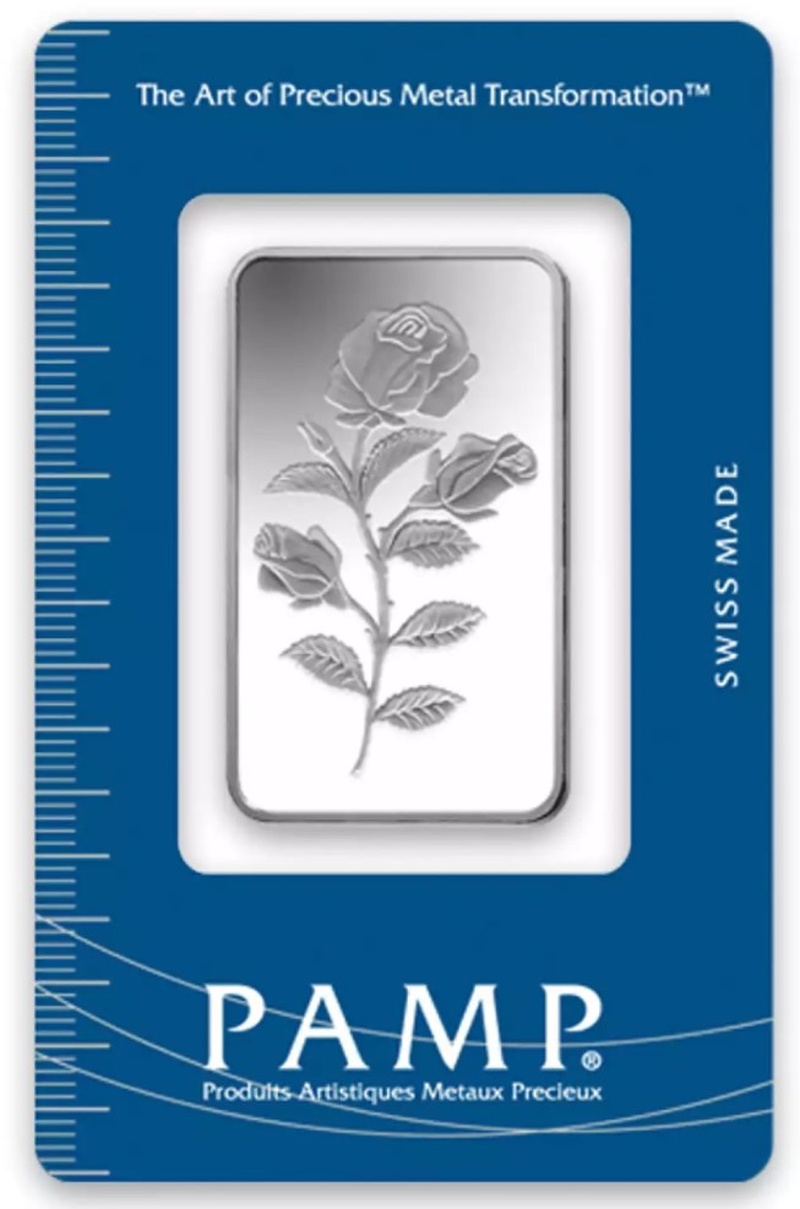 20g Silver Bar PAMP Rosa Minted