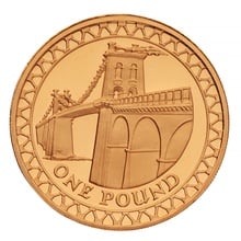 2005 Proof Gold £1 Pound Coin Menai Bridge