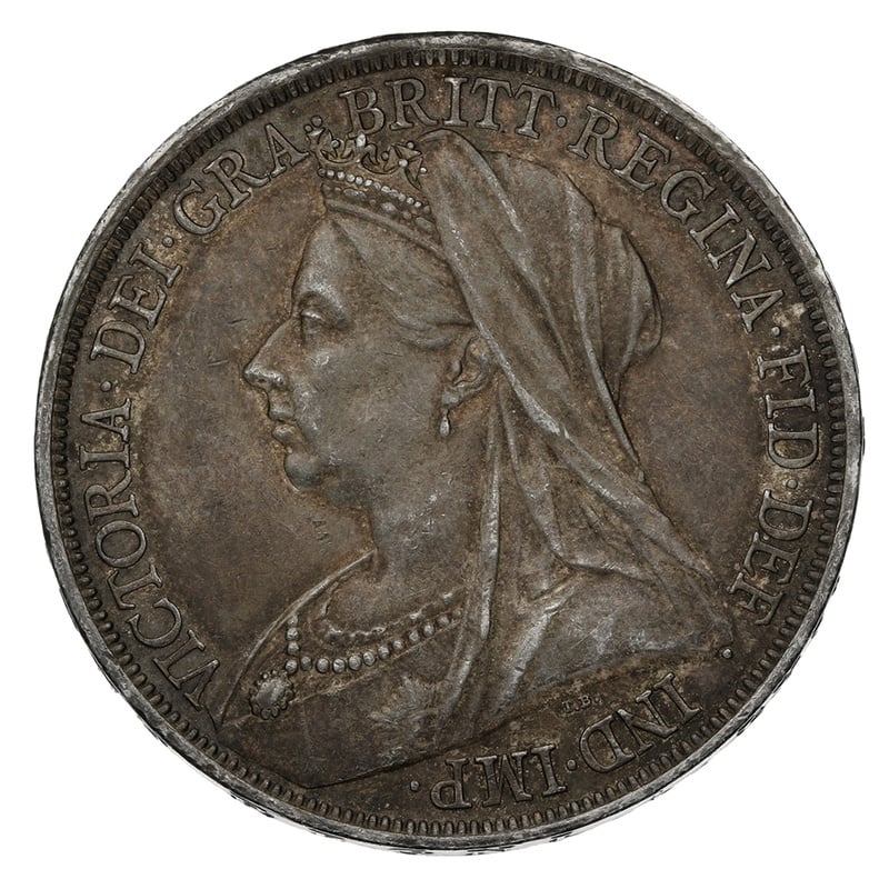 1893 Silver Crown Coin Queen Victoria Jubilee Head LVI
