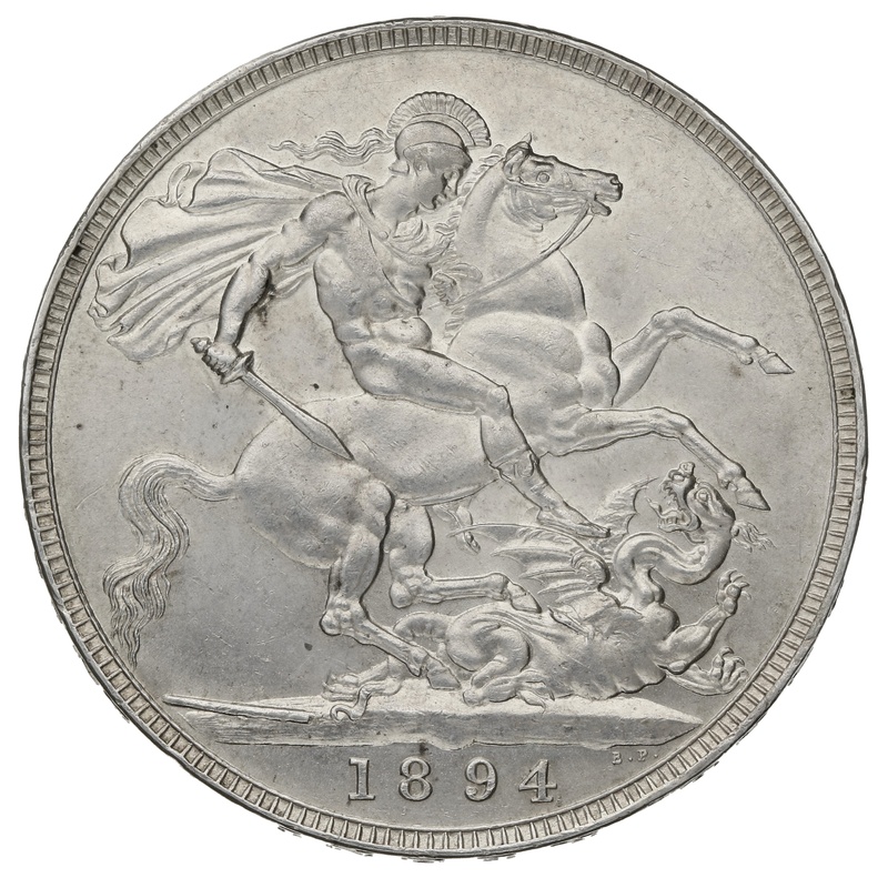 1894 Silver Crown Coin Queen Victoria LVII