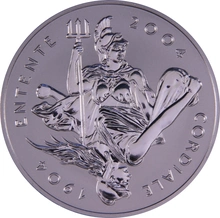 3 oz Platinum Entente Cordiale £5 Pounds Piedfort Proof Crown 2004 Boxed
