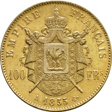 French 100 Francs Gold Coin Bare Head