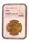 1982 1oz Gold Krugerrand NGC MS65
