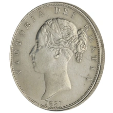 1881 Silver Half Crown Coin Queen Victoria