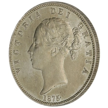 1875 Silver Half Crown Coin Queen Victoria