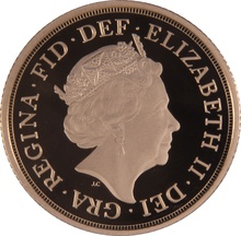 2015 Proof Gold Sovereign Coin Elizabeth II Fifth Head NGC PF70