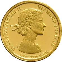 2012 H.M. Queen Elizabeth II Diamond Jubilee 1/4oz Gold Proof Coin Boxed