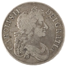 1673 Silver Crown Coin Charles II Nice Fine
