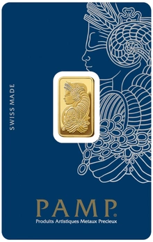 5g Gold Bar Lady Fortuna Minted PAMP