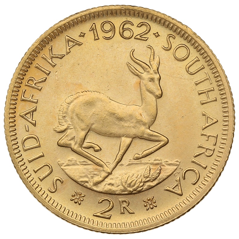 1962 R2 Gold Coin 2 Rand South Africa