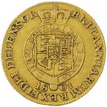1801 Gold Half Guinea Coin George III