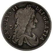 1663 Silver Shilling Coin Charles II