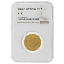1785 Gold Guinea Coin George III NGC F12