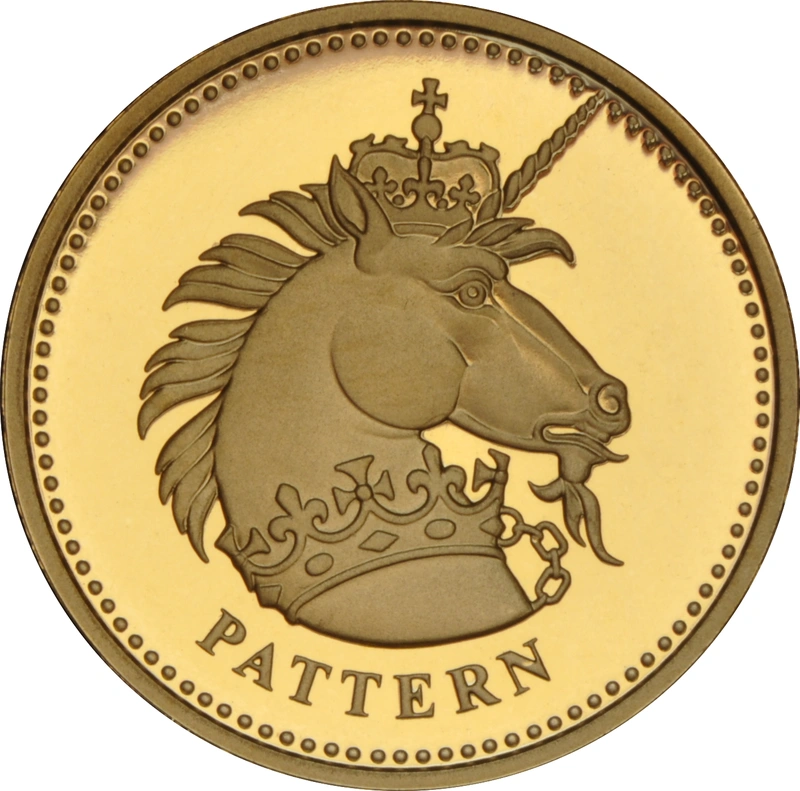 2004 Proof Gold £1 Pound Coin Unicorn Pattern