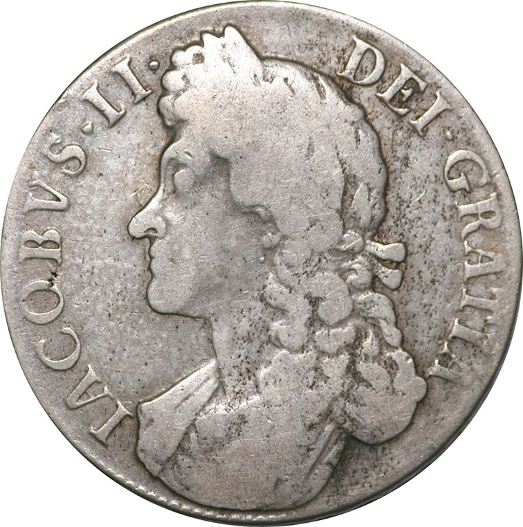 1688 Silver Crown Coin James II Fine