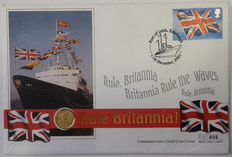 2001 1/10oz Gold Britannia Coin Commemorative Cover
