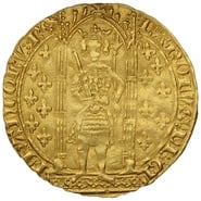 1364-1380 France Charles V Gold Franc a Pied