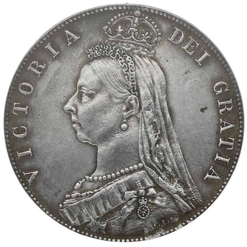 1888 Silver Half Crown Coin Queen Victoria Milled CGS55