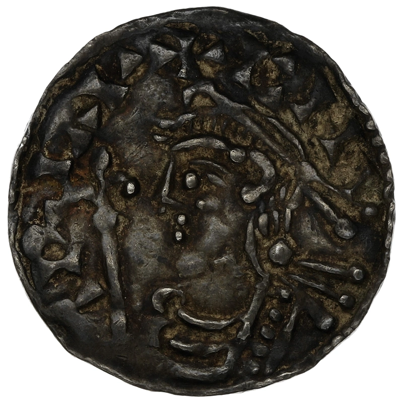1016-1035 Cnut Silver Penny Hammered Short cross Type London Eadread