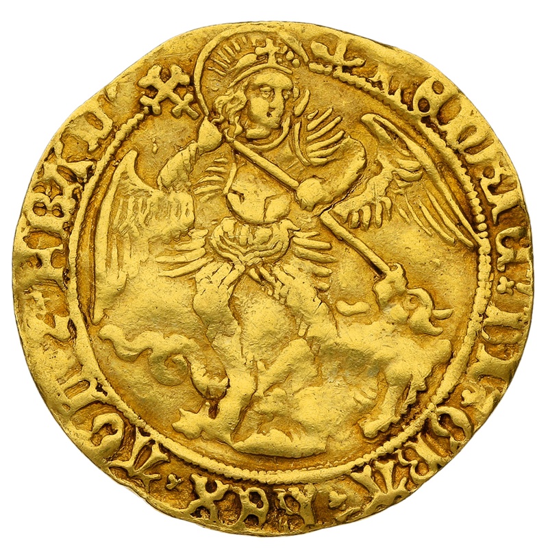 1499-1502 Henry VIII Angel Gold Coin - mm Anchor
