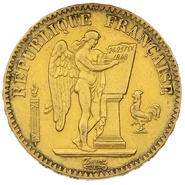 1849 French 20 Francs Gold Coin Guardian Angel
