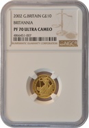 2002 Tenth Ounce Proof Britannia Gold Coin NGC PF70