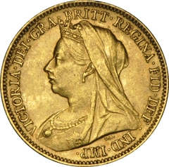 1901 Gold Half Sovereign Victoria Veiled Head NGC AU53