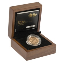2013 Proof Gold £1 Pound Coin England Floral Boxed