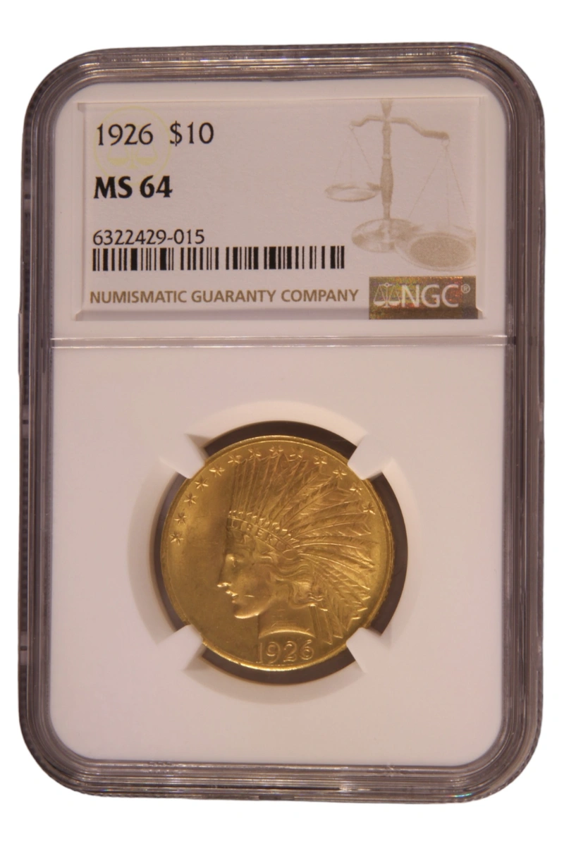 1926 American Gold Eagle $10 Indian Head NGC MS64