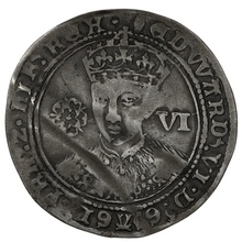 1551-3 Edward VI Silver Sixpence mm Tun