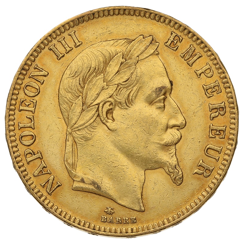 French 100 Francs Gold Coin Laureate Head