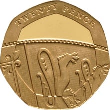 Proof Gold 20p Coin