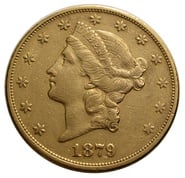 1879 $20 Gold Coin Double Eagle Liberty Head San Francisco