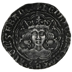 1422-1427 Silver Groat Fourpence Coin Henry VI Annulet Issue Calais Mint
