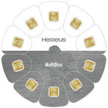 10 x 1g Gold Bar Heraeus MultiDisc