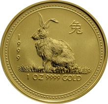 1999 Year of the Rabbit Gold Coin 1oz Perth Mint Australian Lunar Series