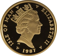 1987 Proof Isle of Man Angel Gold Coin 1/4oz