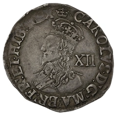 1635-1636 Silver Shilling Coin Charles I Crown