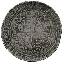 1645 Silver Crown Coin Charles I Exeter Mint Castle