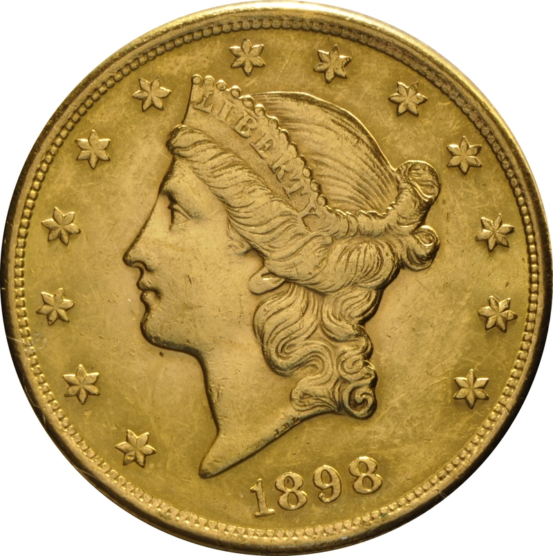 1898 $20 Gold Coin Double Eagle Liberty Head San Francisco