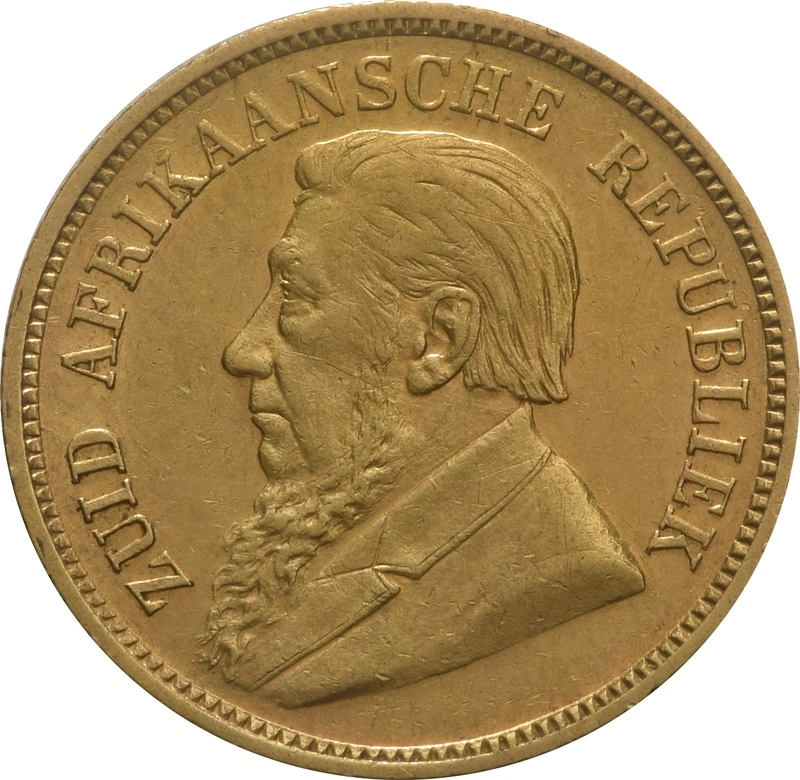 1892-1897 1/2 Pond Gold Coin South Africa