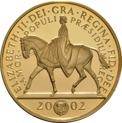 2002 Proof Gold £5 Crown Coin Golden Jubilee