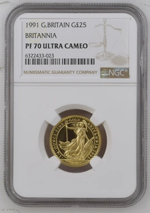 1991 Proof 1/4oz Gold Britannia Coin NGC PF70