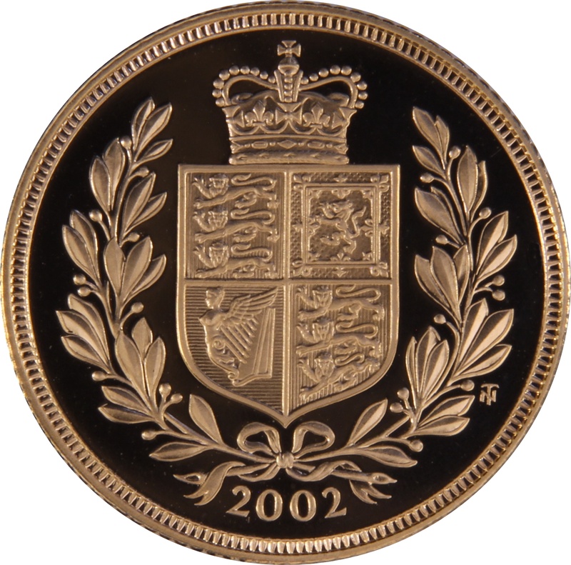 2002 Proof Gold Sovereign Coin Elizabeth II Fourth Head