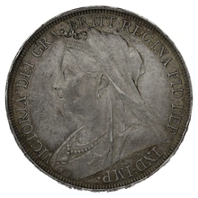 1895 Silver Crown Coin Queen Victoria LVIII