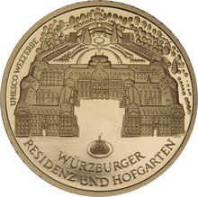 Proof German 100 Euro Gold Coin 2010 UNESCO Welterbe Wurzburger Residenz und Hofgarten Boxed